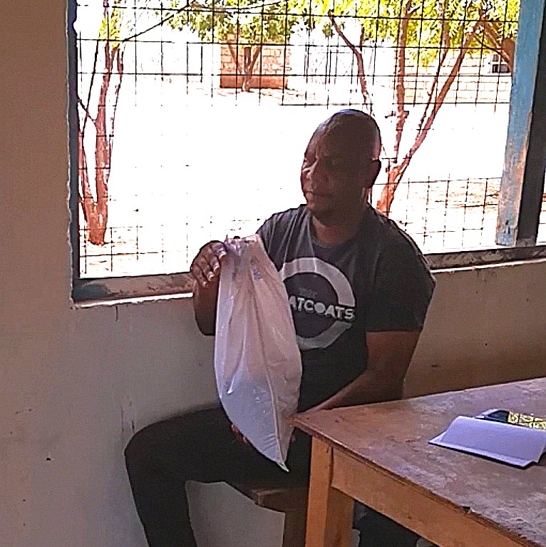 George is mixing the samples for the examination